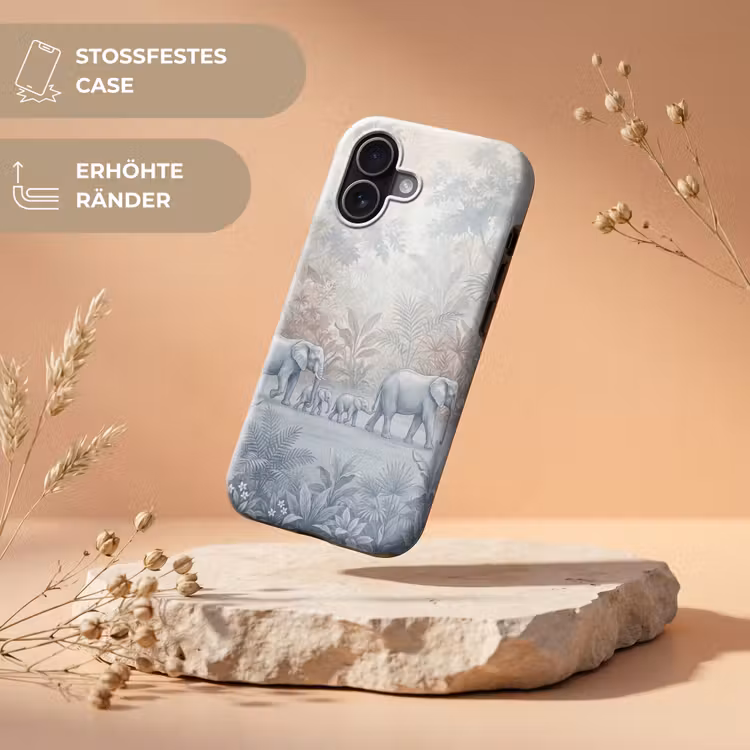 Olifant - Familie - Jungle - Illustratie - Grijs Toughcase MagSafe Apple iPhone 17 klein -USP_RandenV_DE