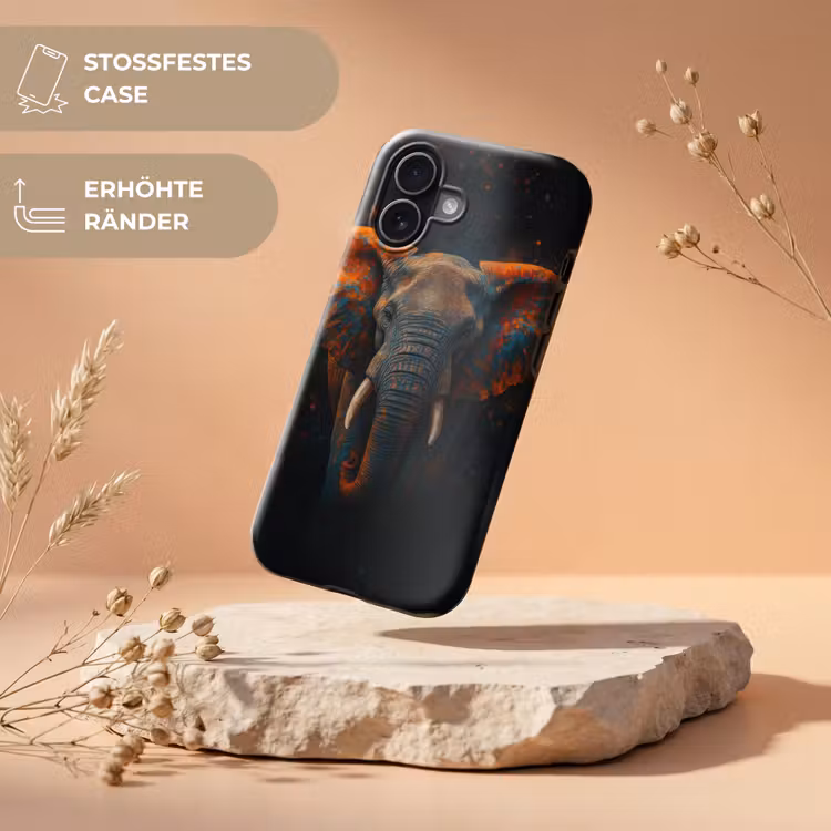 Olifant - Oranje - Oren Toughcase MagSafe Apple iPhone 17 klein -USP_RandenV_DE