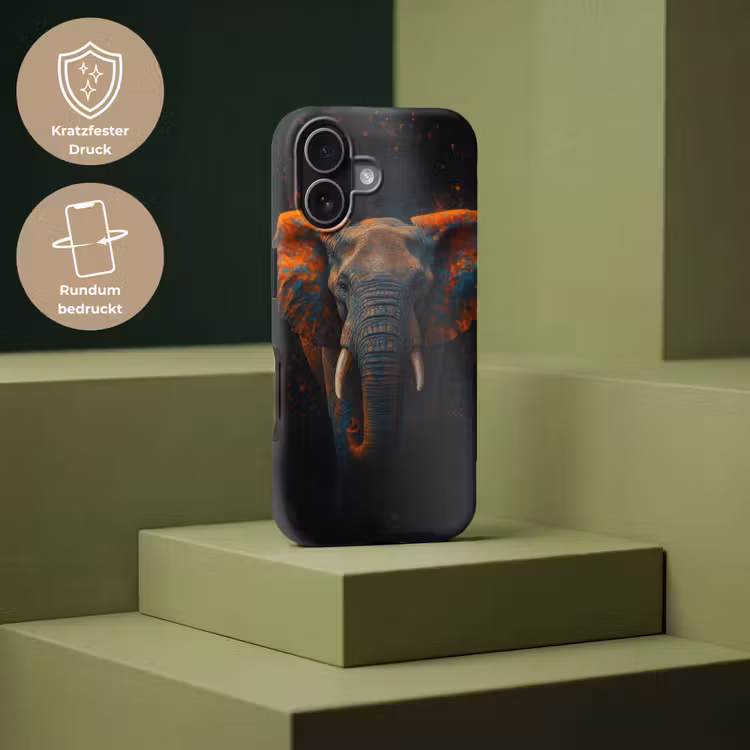 Olifant - Oranje - Oren Toughcase MagSafe Apple iPhone 17 klein -USP_PrintM_DE