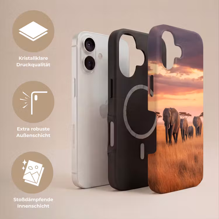 Groep olifanten - Open vlakte - Zon Toughcase MagSafe Apple iPhone 17 klein -USP_Lagen_DE