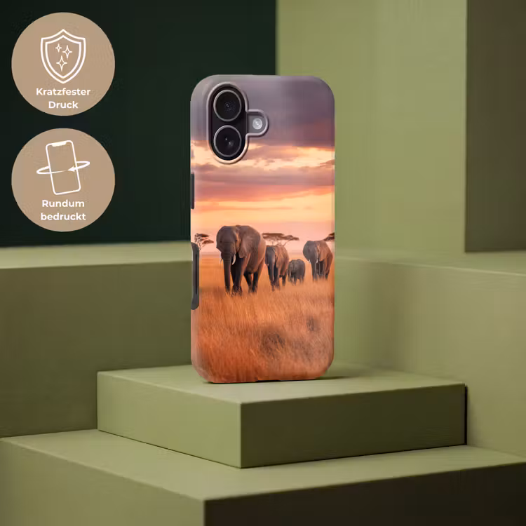Groep olifanten - Open vlakte - Zon Toughcase MagSafe Apple iPhone 17 klein -USP_PrintM_DE