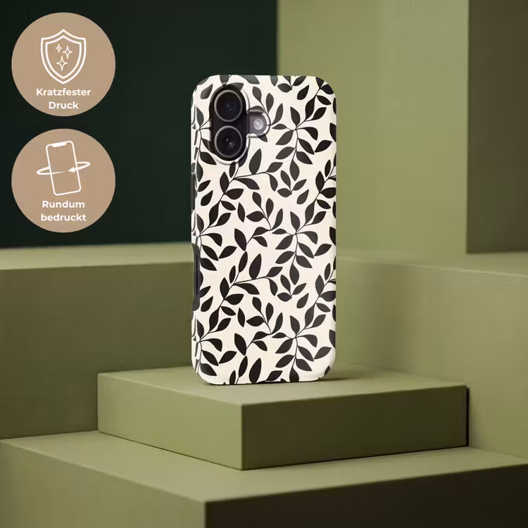 Elegant - Patroon - Zwart - Beige Toughcase MagSafe Apple iPhone 17 klein 1017 -USP_PrintM_DE