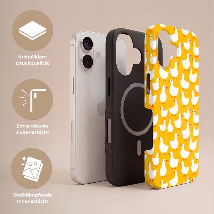 Eendjes - Patroon - Geel Toughcase MagSafe Apple iPhone 17 klein 1017 -USP_Lagen_DE