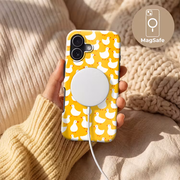 Eendjes - Patroon - Geel Toughcase MagSafe Apple iPhone 17 klein 1017 -USP_MagsafeV