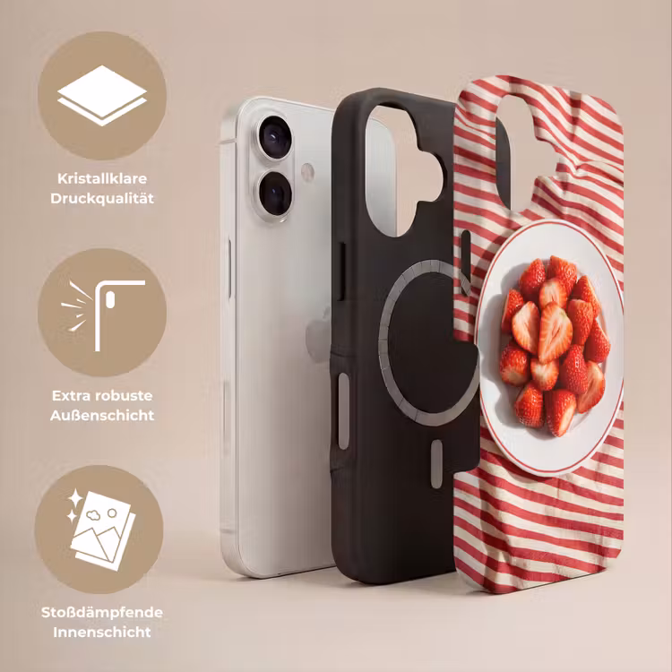 Eten - Aardbeien - Fruit - Zomer - Rood Toughcase MagSafe Apple iPhone 17 klein -USP_Lagen_DE