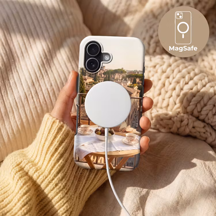 Eten - Ontbijt - Balkon - Stad - Zonsopgang Toughcase MagSafe Apple iPhone 17 klein -USP_MagsafeV