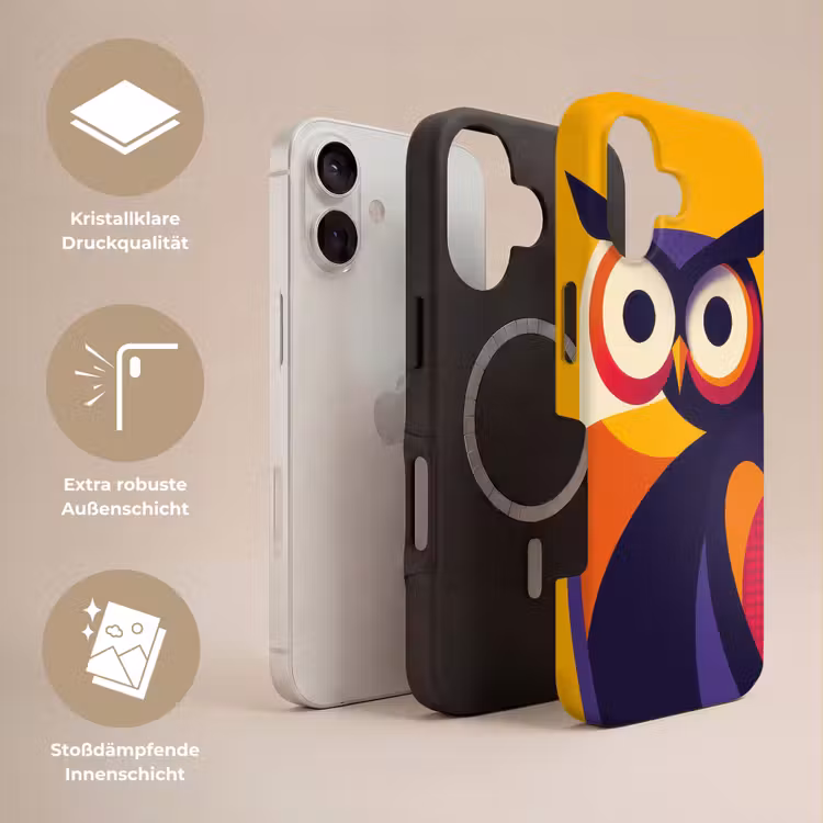 Uil - Grafisch - Kleurrijk - Ogen Toughcase MagSafe Apple iPhone 17 klein -USP_Lagen_DE