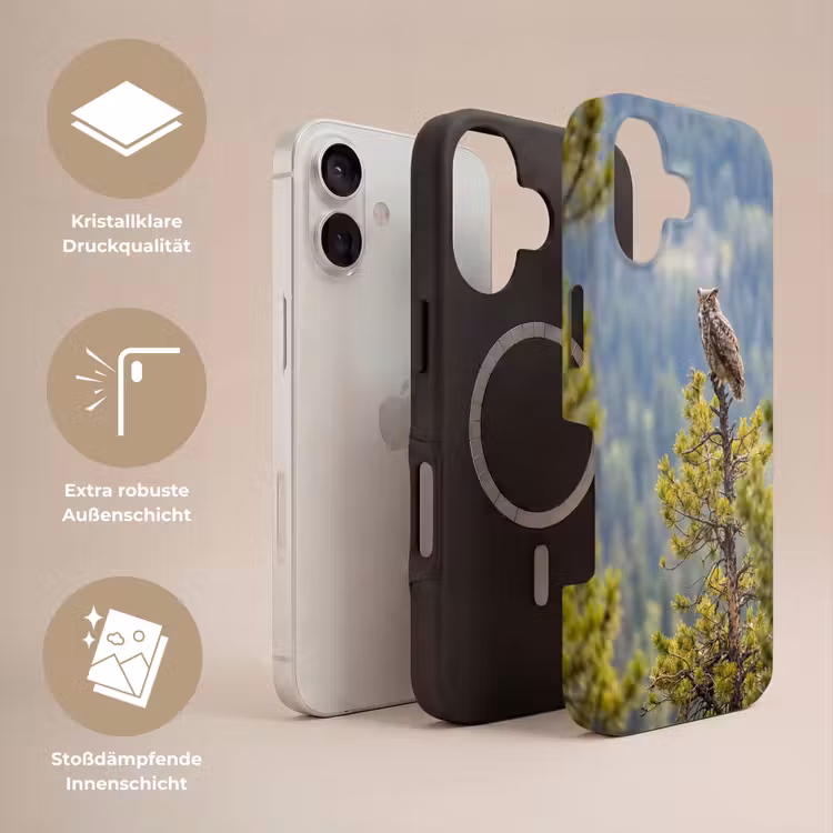 Uil - Oehoe - Bomen - Natuur Toughcase MagSafe Apple iPhone 17 klein -USP_Lagen_DE