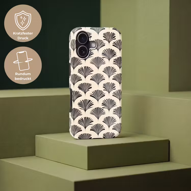 Waaiers - Botanisch - Zwart - Beige Toughcase MagSafe Apple iPhone 17 klein 1017 -USP_PrintM_DE