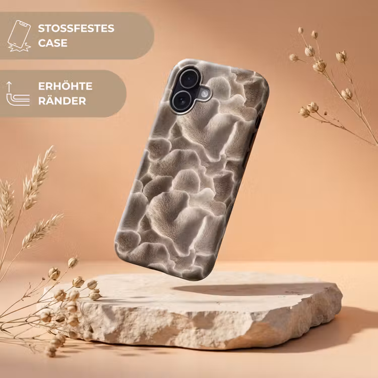 Waaiervorm - Beige - Vezel textuur Toughcase MagSafe Apple iPhone 17 klein 1017 -USP_RandenV_DE
