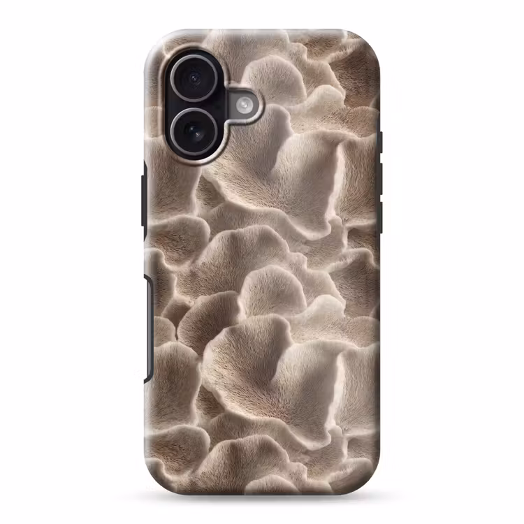 Waaiervorm - Beige - Vezel textuur Toughcase MagSafe Apple iPhone 17 klein 1017 -3d