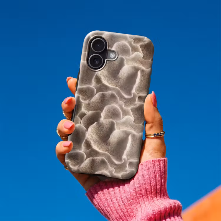 Waaiervorm - Beige - Vezel textuur Toughcase MagSafe Apple iPhone 17 klein 1017 -Sfeer1V