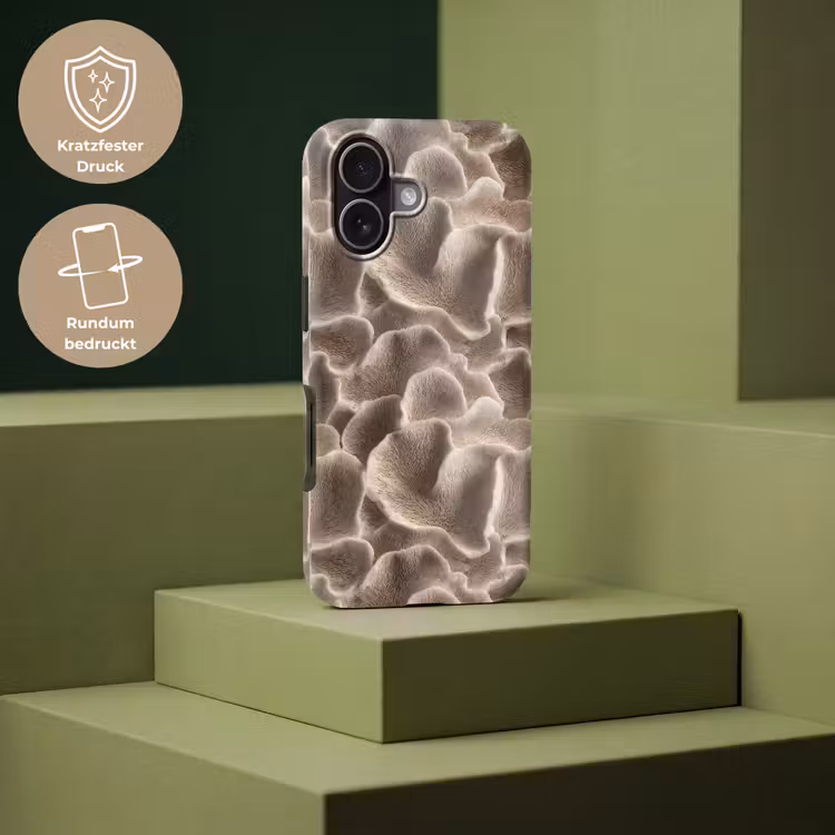 Waaiervorm - Beige - Vezel textuur Toughcase MagSafe Apple iPhone 17 klein 1017 -USP_PrintM_DE