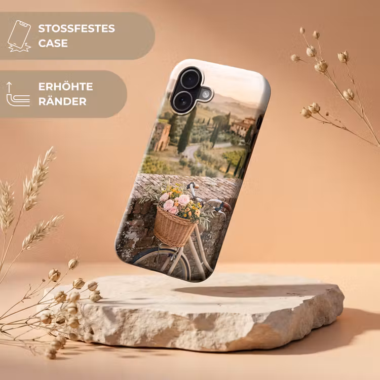 Fiets - Bloemen - Toscane - Landschap - Roze Toughcase MagSafe Apple iPhone 17 klein -USP_RandenV_DE