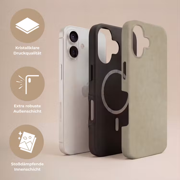 Taupekleur - Gewolkt textuur - Natuurlijk Toughcase MagSafe Apple iPhone 17 klein 1017 -USP_Lagen_DE