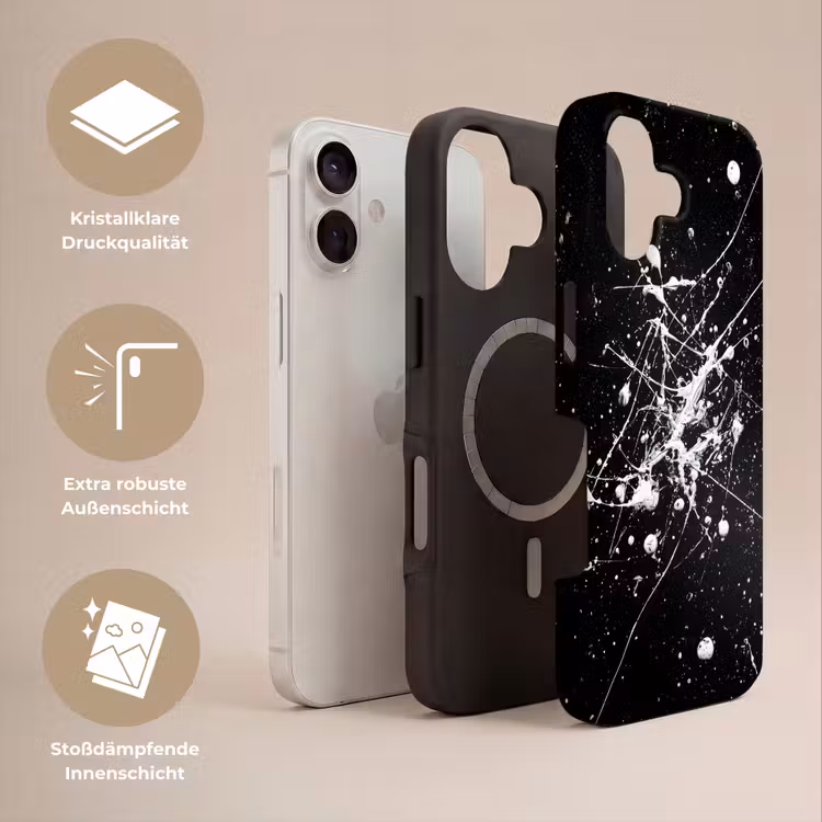 Verfspatten - Wit - Abstract - Explosie Toughcase MagSafe Apple iPhone 17 klein -USP_Lagen_DE