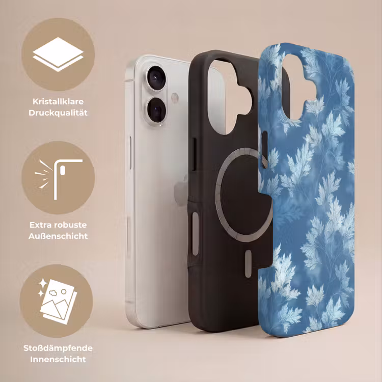 Varen - Botanisch - Patroon - Grijsblauw Toughcase MagSafe Apple iPhone 17 klein 1017 -USP_Lagen_DE