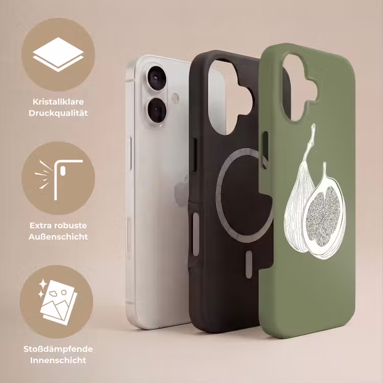 Vijgen - Minimalistisch - Getekend - Mosgroen Toughcase MagSafe Apple iPhone 17 klein -USP_Lagen_DE