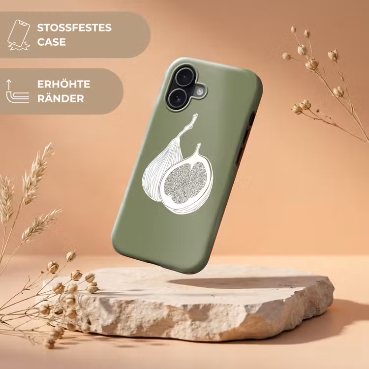 Vijgen - Minimalistisch - Getekend - Mosgroen Toughcase MagSafe Apple iPhone 17 klein -USP_RandenV_DE