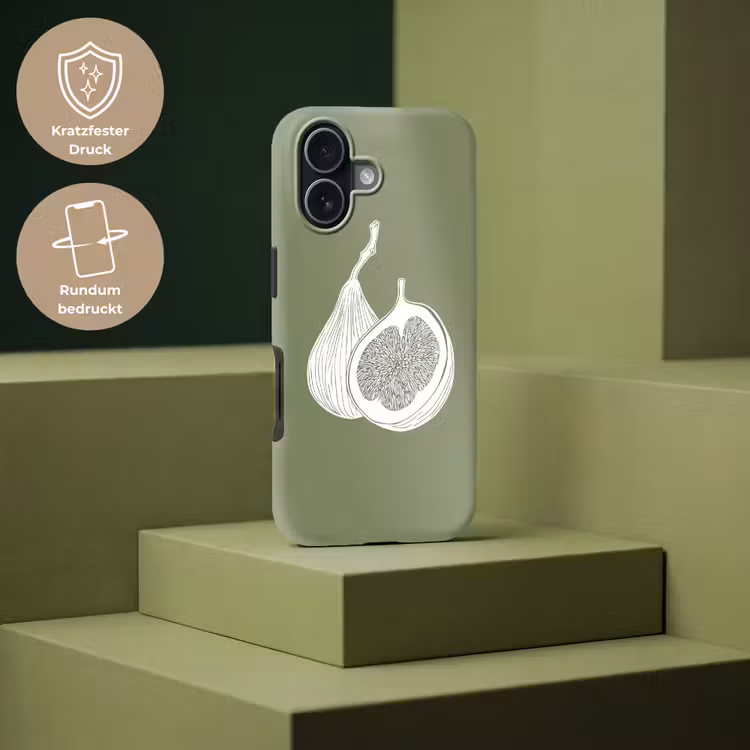 Vijgen - Minimalistisch - Getekend - Mosgroen Toughcase MagSafe Apple iPhone 17 klein -USP_PrintM_DE