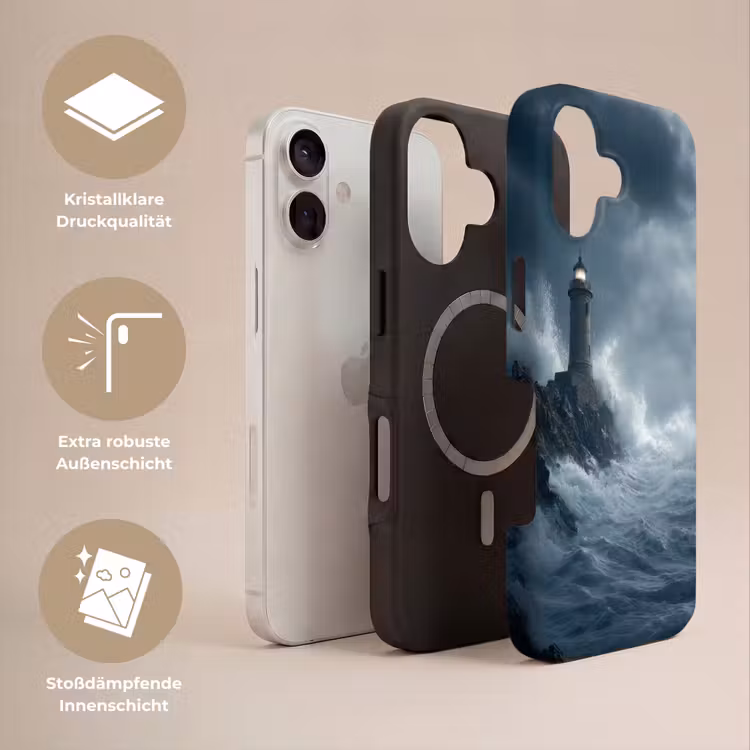 Rotsen - Vuurtoren - Golven - Klliffen Toughcase MagSafe Apple iPhone 17 klein -USP_Lagen_DE