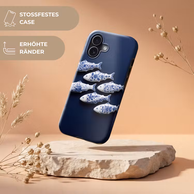 Vissen - Delfts - Blauw - Keramiek Toughcase MagSafe Apple iPhone 17 klein -USP_RandenV_DE