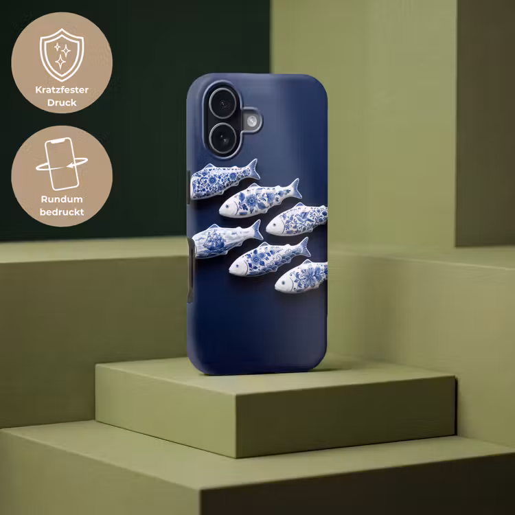 Vissen - Delfts - Blauw - Keramiek Toughcase MagSafe Apple iPhone 17 klein -USP_PrintM_DE
