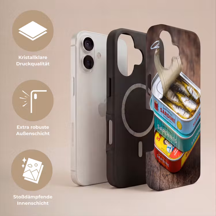 Handyhülle Toughcase - Fisch – Dosen – Küche - Vis - Blikjes - Keuken Toughcase MagSafe Apple iPhone 17 klein