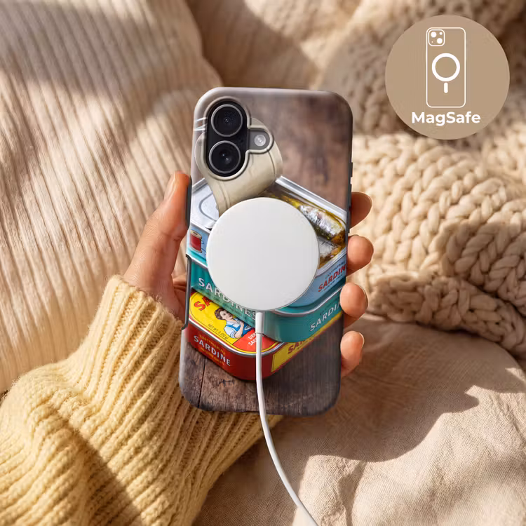 Handyhülle Toughcase - Fisch – Dosen – Küche - Vis - Blikjes - Keuken Toughcase MagSafe Apple iPhone 17 klein