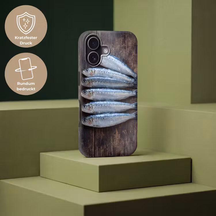 Handyhülle Toughcase - Fisch – Holz – Essen - Vis - Hout - Eten Toughcase MagSafe Apple iPhone 17 klein