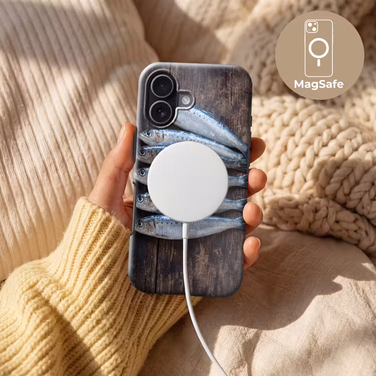 Handyhülle Toughcase - Fisch – Holz – Essen - Vis - Hout - Eten Toughcase MagSafe Apple iPhone 17 klein