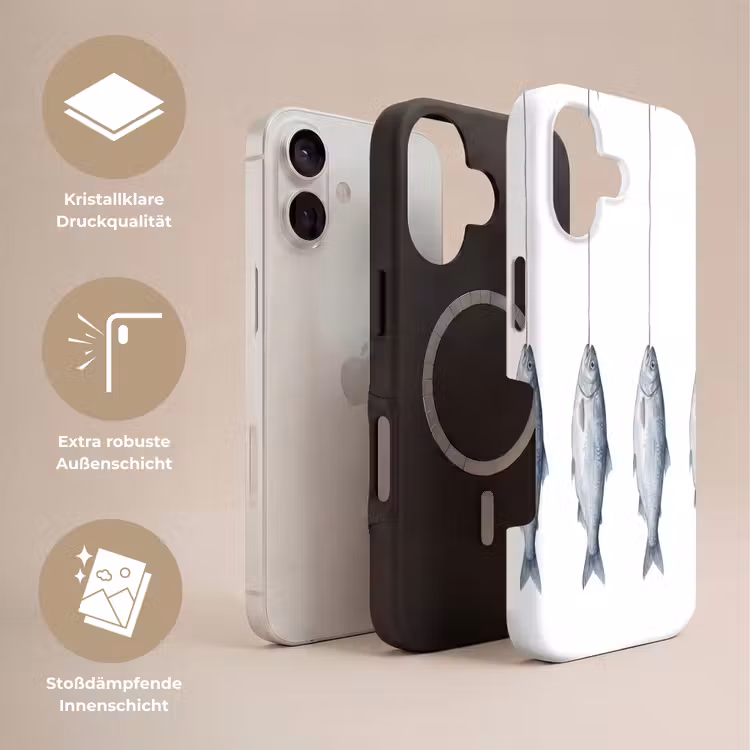Vissen - Illustratie - Delfts - Blauw Toughcase MagSafe Apple iPhone 17 klein -USP_Lagen_DE
