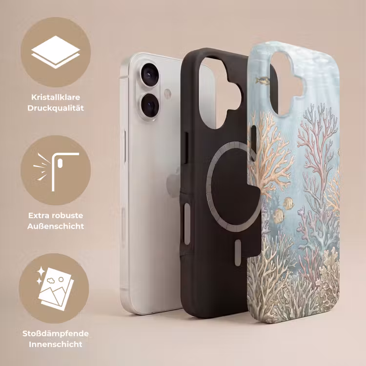 Vis - Koraal - Oceaan - Illustratie - Onderwater Toughcase MagSafe Apple iPhone 17 klein -USP_Lagen_DE