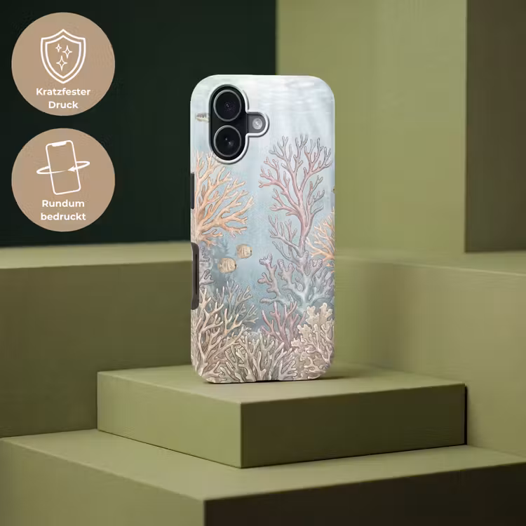Vis - Koraal - Oceaan - Illustratie - Onderwater Toughcase MagSafe Apple iPhone 17 klein -USP_PrintM_DE