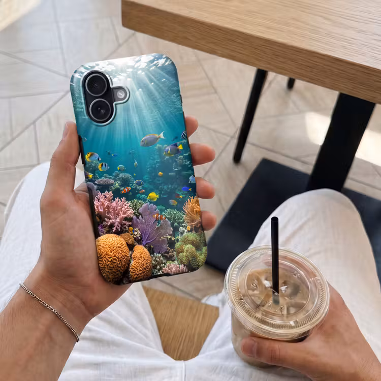 Vis - Koraal - Oceaan - Natuur - Kleurrijk Toughcase MagSafe Apple iPhone 17 klein -Sfeer1M