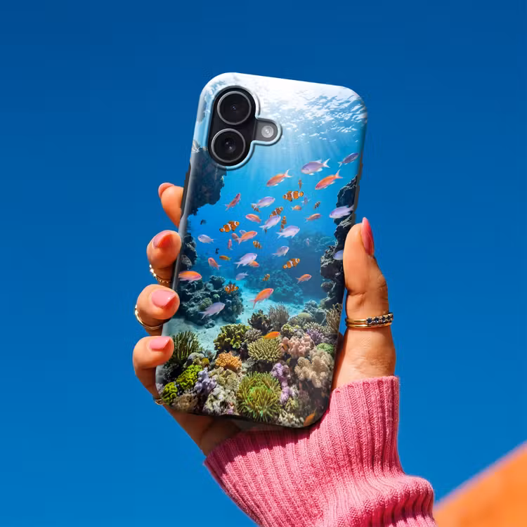 Vis - Koraalrif - Onderwater - Levendig - Blauw Toughcase MagSafe Apple iPhone 17 klein -Sfeer1V