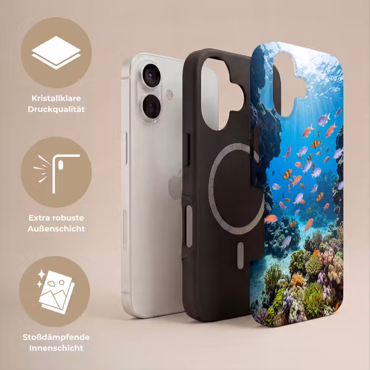Vis - Koraalrif - Onderwater - Levendig - Blauw Toughcase MagSafe Apple iPhone 17 klein -USP_Lagen_DE