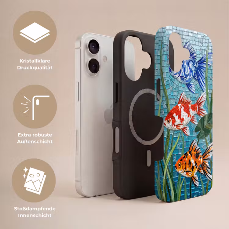Vis - Mozaïek - Onderwater - Kleurrijk - Dieren Toughcase MagSafe Apple iPhone 17 klein -USP_Lagen_DE