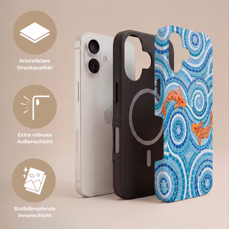Vis - Mozaïek - Water - Decoratief - Blauw Toughcase MagSafe Apple iPhone 17 klein -USP_Lagen_DE