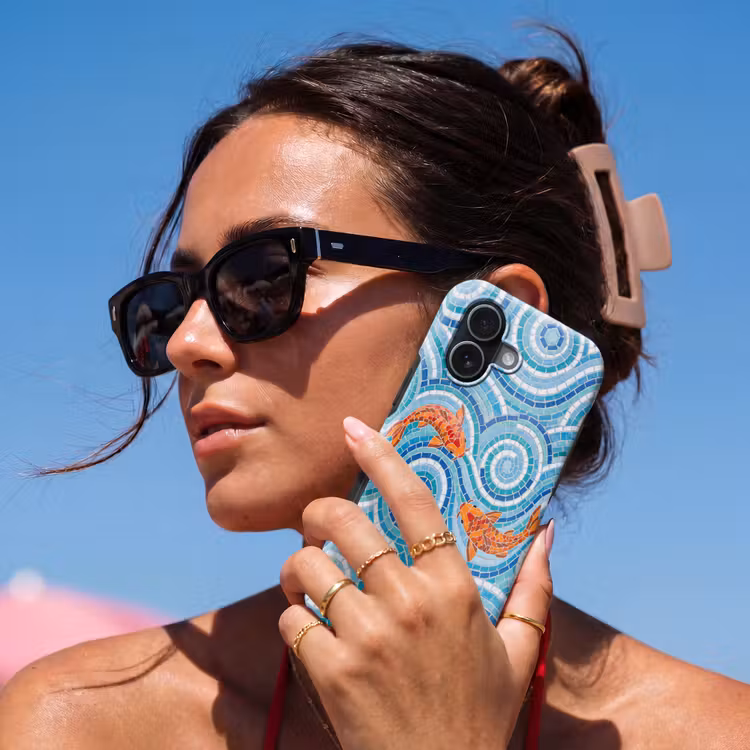 Vis - Mozaïek - Water - Decoratief - Blauw Toughcase MagSafe Apple iPhone 17 klein -Sfeer2V