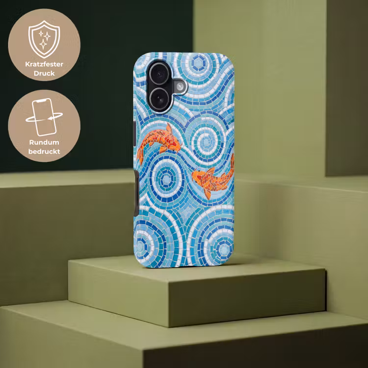 Vis - Mozaïek - Water - Decoratief - Blauw Toughcase MagSafe Apple iPhone 17 klein -USP_PrintM_DE