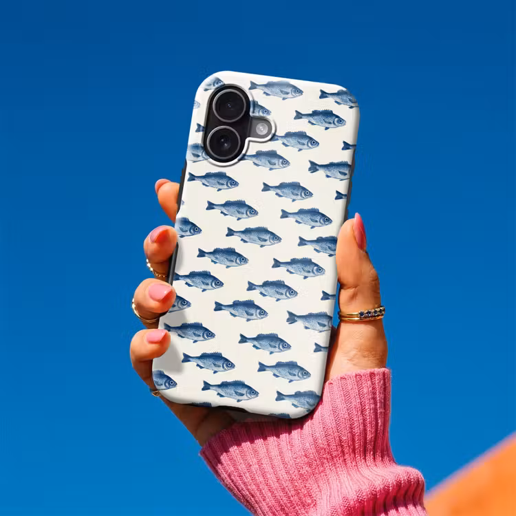 Vis - Patroon - Blauw Toughcase MagSafe Apple iPhone 17 klein 1017 -Sfeer1V