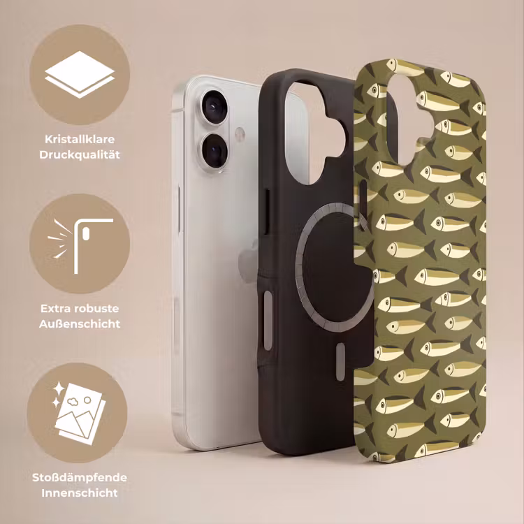 Vis - Patroon - Groen Toughcase MagSafe Apple iPhone 17 klein 1017 -USP_Lagen_DE