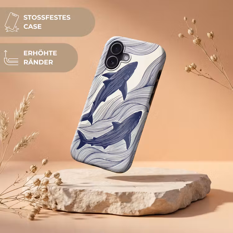 Vis - Oceaan - Lijntekening - Blauw - Dieren Toughcase MagSafe Apple iPhone 17 klein -USP_RandenV_DE