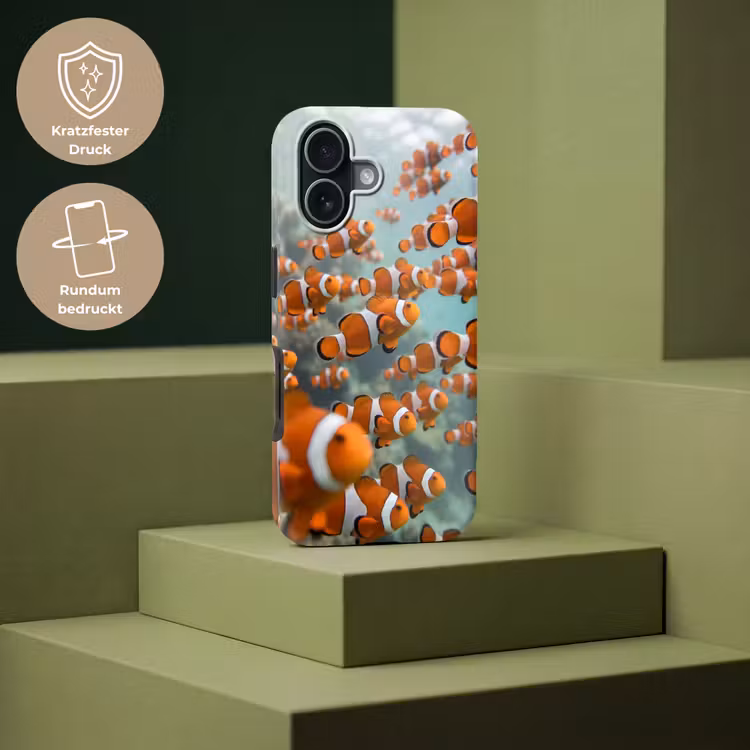 Vis - School - Onderwater - Dieren - Oranje Toughcase MagSafe Apple iPhone 17 klein -USP_PrintM_DE