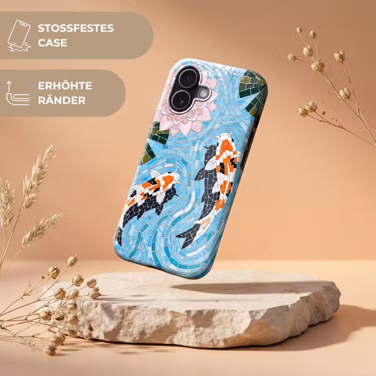 Vis - Water - Natuur - Mozaïek - Blauw Toughcase MagSafe Apple iPhone 17 klein -USP_RandenV_DE