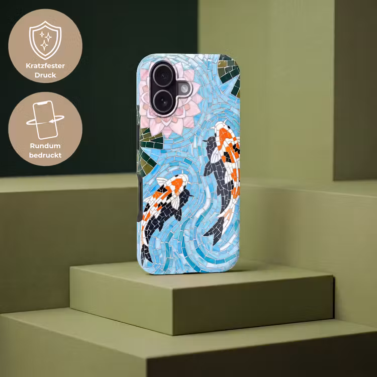 Vis - Water - Natuur - Mozaïek - Blauw Toughcase MagSafe Apple iPhone 17 klein -USP_PrintM_DE