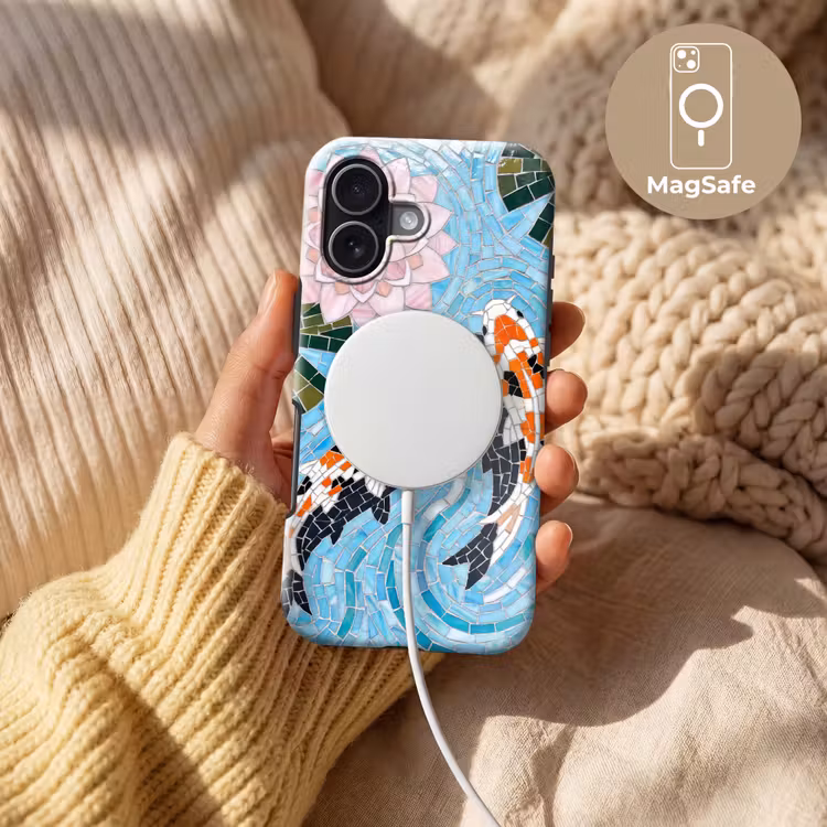 Vis - Water - Natuur - Mozaïek - Blauw Toughcase MagSafe Apple iPhone 17 klein -USP_MagsafeV