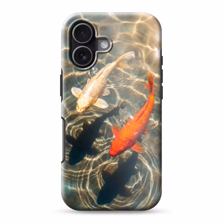 Vis - Water - Dieren - Oranje - Goud Toughcase MagSafe Apple iPhone 17 klein -3d