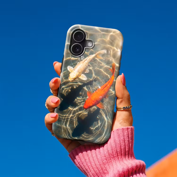 Vis - Water - Dieren - Oranje - Goud Toughcase MagSafe Apple iPhone 17 klein -Sfeer1V